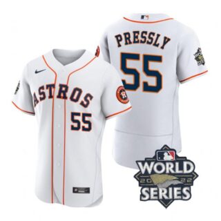 Men's Ryan Pressly Houston Astros 2022 World Series Stitched Jersey White