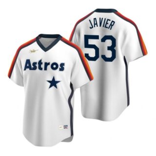 Men's Cristian Javier Houston Astros Cool Base Jersey White Cooperstown