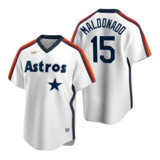 Men's Martin Maldonado Houston Astros Cool Base Jersey White Cooperstown