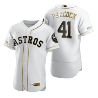 Men's Brad Peacock Houston Astros Flex Base Jersey White Golden