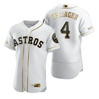 Men's George Springer Houston Astros Flex Base Jersey White Golden