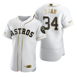 Men's Nolan Ryan Houston Astros Flex Base Jersey White Golden