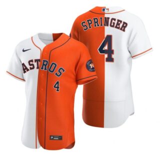 Men's George Springer Houston Astros Flex Base Jersey White Orange
