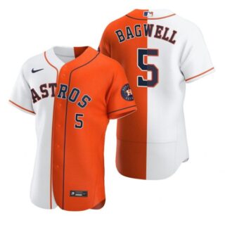 Men's Jeff Bagwell Houston Astros Flex Base Jersey White Orange