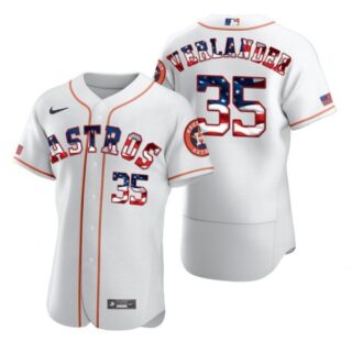 Men's Justin Verlander Houston Astros Flex Base Jersey White Stars