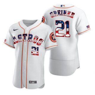 Men's Zack Greinke Houston Astros Flex Base Jersey White Stars