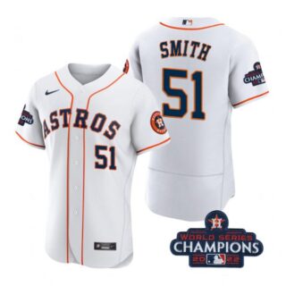 Men's Will Smith Houston Astros 2022 World Series Champions Stitched White Jersey