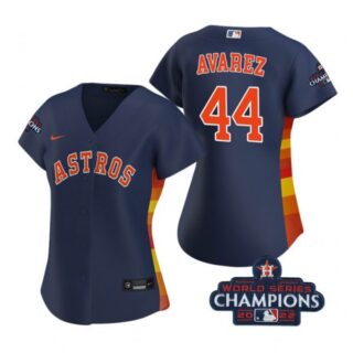 Women's Yordan Alvarez Houston Astros 2022 World Series Champions Navy Stitched Jersey