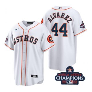 Men's Yordan Alvarez Houston Astros 2022 World Series Champions White Stitched Jersey