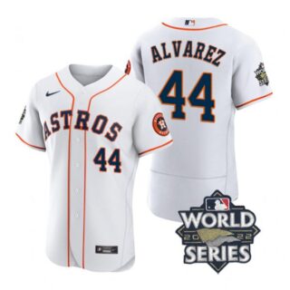 Men's Yordan Alvarez Houston Astros 2022 World Series Stitched Jersey White
