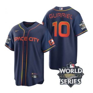 Youth Houston Astros Yuli Gurriel 2022 World Series City Connect Navy Stitched Jersey