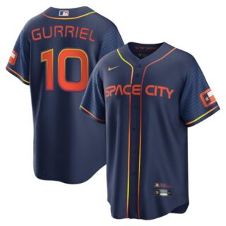 Men's Cool Base Yuli Gurriel Houston Astros 2022 Space City Connect Navy Stitched Jersey