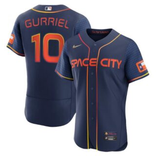 Men's Flex Base Yuli Gurriel Houston Astros 2022 Space City Connect Navy Stitched Jersey