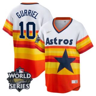Men's Houston Astros Yuli Gurriel 2022 World Series Rainbow Stitched Jersey