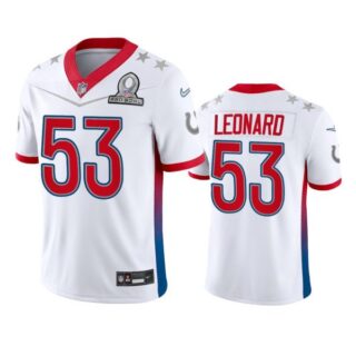 Men's Darius Leonard Indianapolis Colts 2022 AFC Pro Bowl Stitched Jersey White