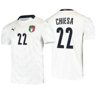 Men's Federico Chiesa Italy National White Away Jersey