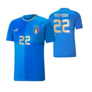 Youth Giacomo Raspadori Italy National Team Blue Home Soccer Jersey 2022-23
