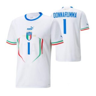 Youth Gianluigi Donnarumma Italy National Team White Away Soccer Jersey 2022-23
