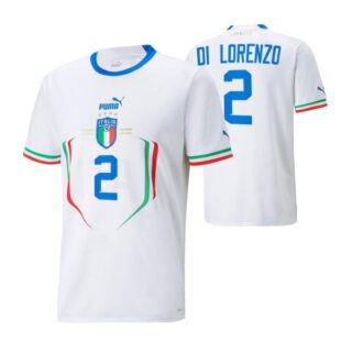 Youth Giovanni Di Lorenzo Italy National Team White Away Soccer Jersey 2022-23