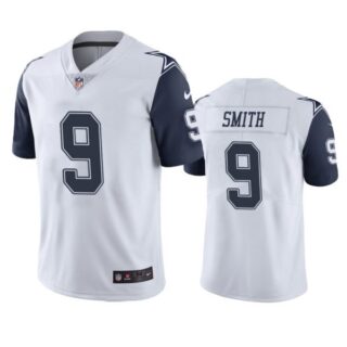 Men's #9 Jaylon Smith Dallas Cowboys White Color Rush Limited Jersey Stitched