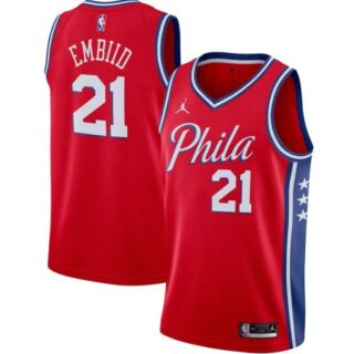 Men's Joel Embiid Philadelphia 76ers Basketball Jersey Red