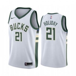 Men's Jrue Holiday Milwaukee Bucks Basketball Jersey White