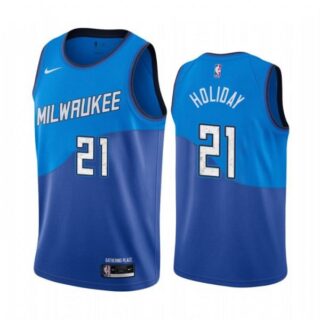 Men's Jrue Holiday Milwaukee Bucks Basketball Jersey Blue