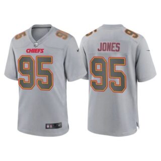 Youth Kansas City Chiefs Chris Jones Gray Atmosphere Fashion Stitched Jersey