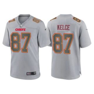 Youth Kansas City Chiefs Travis Kelce Gray Atmosphere Fashion Stitched Jersey