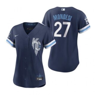 Women Kansas City Royals Adalberto Mondesi Navy 2022 City Connect Stitched Jersey