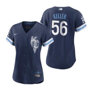 Women Kansas City Royals Brad Keller Navy 2022 City Connect Stitched Jersey