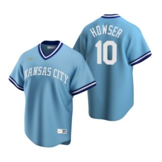 Men's Dick Howser Kansas City Royals Cool Base Jersey Light Blue Cooperstown