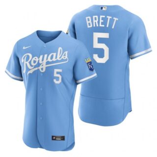 Men's Kansas City Royals George Brett Stitched Jersey 2022 Uniform - Powder Blue