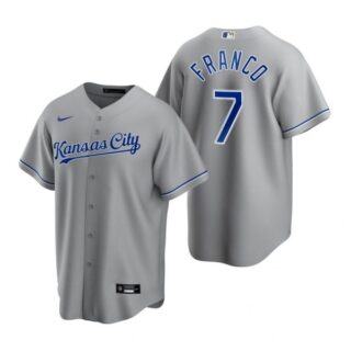 Men's Maikel Franco Kansas City Royals Cool Base Jersey Gray