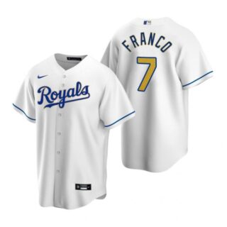 Men's Maikel Franco Kansas City Royals Cool Base Jersey White Golden