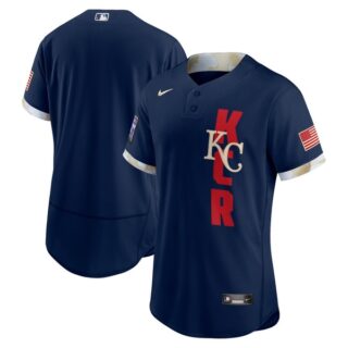 Men's - Flex Base Kansas City Royals 2021 MLB All-Star Navy Jersey Worn In-Game - Stitched