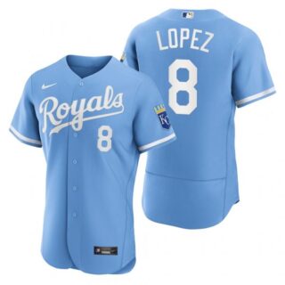 Men's Kansas City Royals Nicky Lopez Stitched Jersey 2022 Uniform - Powder Blue