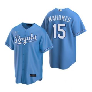 Men's Patrick Mahomes Kansas City Royals Cool Base Jersey Light Blue