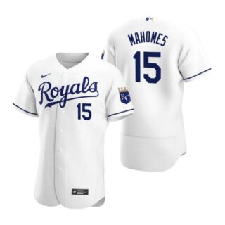 Men's Patrick Mahomes Kansas City Royals Flex Base Jersey White