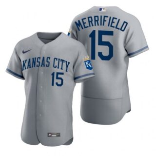 Men's Kansas City Royals Whit Merrifield Stitched Jersey 2022 Uniform - Gray