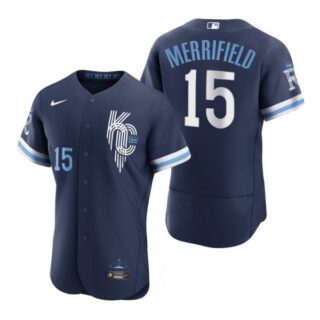 Men's - Flex Base Kansas City Royals Whit Merrifield Navy 2022 City Connect Stitched Jersey
