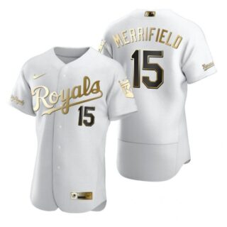 Men's Whit Merrifield Kansas City Royals Flex Base Jersey White Golden