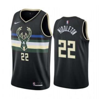Men's Khris Middleton Milwaukee Bucks Basketball Jersey Black Statement