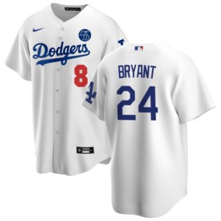 Men's Los Angeles Dodgers Kobe Bryant #8 #24 KB Patch Jersey Stitched Black