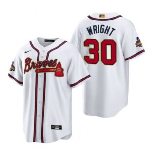 Youth Atlanta Braves Kyle Wright 2022 Gold Program White Stitched Jersey
