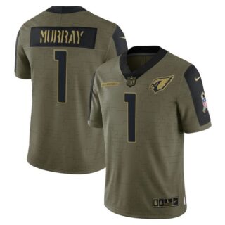Men's #1 Kyler Murray Arizona Cardinals Olive 2021 Salute To Service Limited Jersey