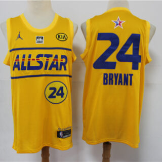 lakers 24 Kobe Bryant 2021 All Star Game Yellow Swingman Jersey