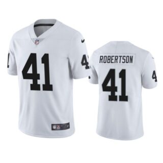 Men's #41 Amik Robertson Las Vegas Raiders Vapor Limited Jersey Stitched White