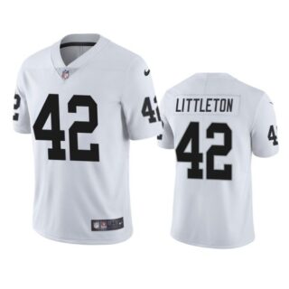 Men's #42 Cory Littleton Las Vegas Raiders Vapor Limited Jersey Stitched White