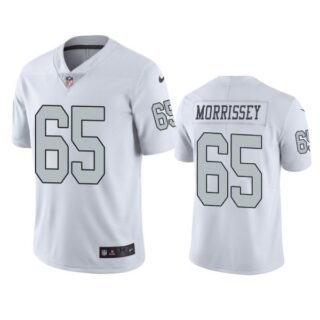 Men's #65 Jimmy Morrissey Las Vegas Raiders White Color Rush Limited Jersey Stitched